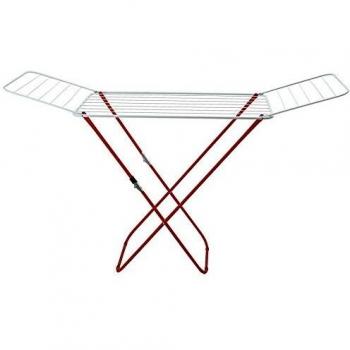 SUPERNET Tendedero, Metal y plástico, Blanco y Rojo, 180 x 50 x 105 cm