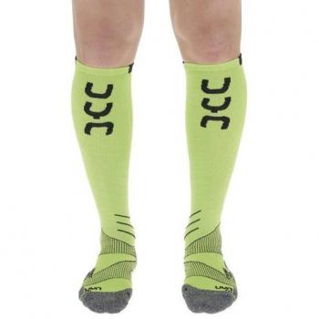 Uyn Calcetines Evo Race Verde Hombre Adulto - Calcetines de rendimiento, diseño ergonómico, material transpirable, tecnología de compresión, acolchado estratégico, adecuado para deportes y actividades al aire libre
