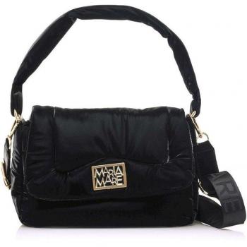 Bandolera Mariamare Poc para Mujer en Color Negro con Tejido Acolchado y Detalles Dorados