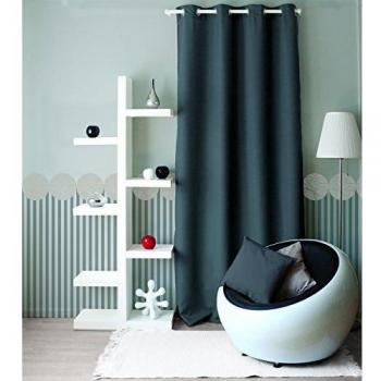 Cortina Sólida con Ojetes - 140 x 240 cm - Gris Oscuro