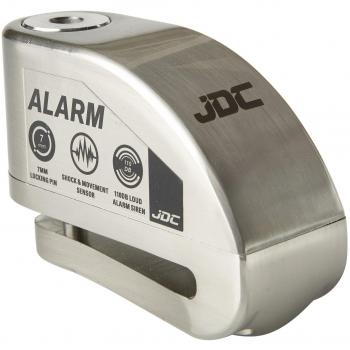 JDC Moto Motocicleta Bloqueo de Disco con ALARMA – JAWS - Metal cepillado