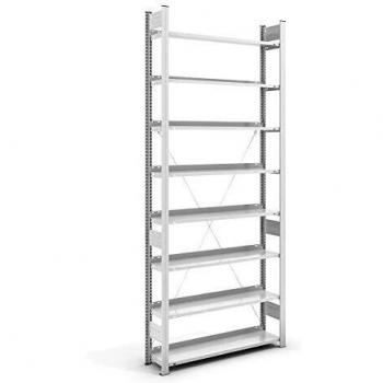 Estantería ensamblable para archivadores RAL 7035, altura 2700 mm, unida, dimensiones 1000 x 300 mm