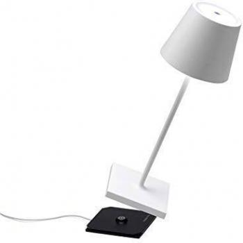Lámpara de mesa recargable Zafferano Poldina Mini Pro LD0320B3 - Blanca, LED regulable