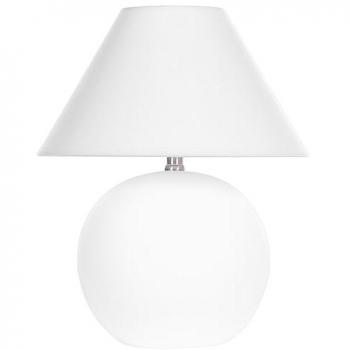 Lámpara de Mesa Cerámica Off White Base Terracota Pantalla de Lino 41 cm Forma Tambor Limia