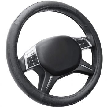 COFIT Cubierta de Volante de Cuero de Microfibra Negro M 37-38cm