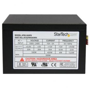 StarTech ATX2PW500WH - Fuente de alimentación de ordenador PC 500 W ATX12V 2.3 80 Plus