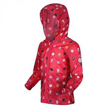 Regatta Kids Lightweight Peppa Pig Waterproof Pack-It Jacket Bright Blush Polka, Size: 12-18 Months