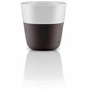 Eva Solo vasos de café, 2 piezas, carcasa de silicona, porcelana, Elephant grey, Espresso