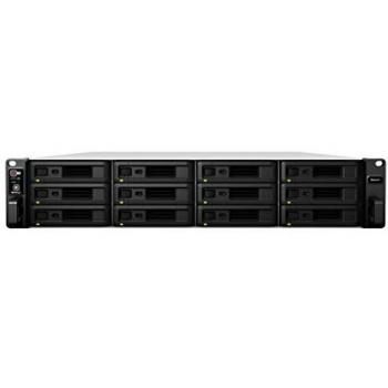Synology RackStation RS2418RP+ - Servidor de Almacenamiento NAS con 12 Bahías, Quad Core 2.4Hz, Color Negro y Gris