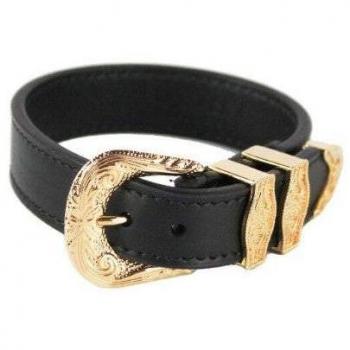Versace Medusa Western Buckle Smooth Leather Gold Plated Brass Bracelet