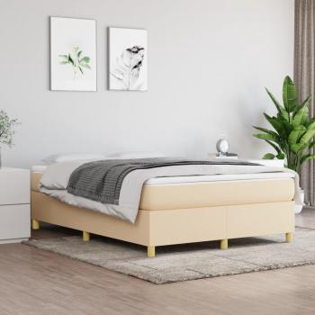 Cama solar sin colchón tela color crema 140x190 cm