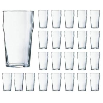 Caja 24 Vasos Altos de Cerveza Nonic de Vidrio Transparente 57cl Arcoroc - Apto para Frigorífico