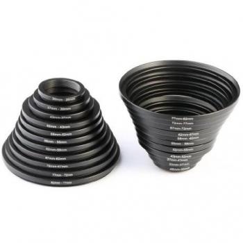 Genérico 22 piezas Step Up Down Anillo de Adaptador Kit 26-30MM,30-37MM,37-43MM,43-52MM,52-55MM,55-58MM,58-62MM,62-67MM,67-72MM,72-77MM,77-82MM,30-26MM,37-30MM,43-37MM,52-43MM,55-52MM,58-55MM,62-58MM,67-62MM,72-67MM,77-72MM,82-77MM