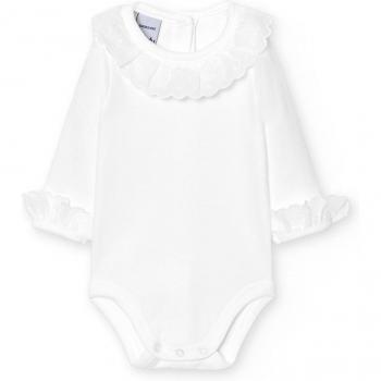 Pack de 2 bodys de bebé cuello puntilla manga larga BABIDÚ