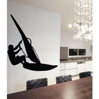 Windsurf de silueta de pared pegatinas de vinilo de Arte - por favor elegir su tamaño y color con el menú de abajo, beige, Medium 58cm x 58cm - £9.99