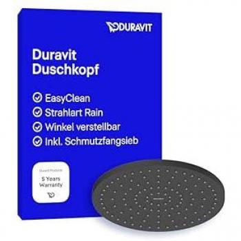 Cabezal de ducha Duravit universal 250 mm, chorro lluvia, negro mate