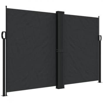 Toldo lateral retráctil 160x1000 cm, color negro, resistente al agua, protección contra rayos UV, ideal para jardín, patio y balcón
