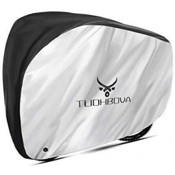 Funda para Bicicleta Exterior 210D, TUOHBOVA Cubierta Protector Impermeable para Bicicleta de Montaña Carretera Bicicleta de Ruta contra UV Anti Polvo Lluvia y Nieve, Talla L