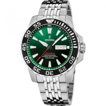 Mens Festina Divers Watch - 200M Water resistant- with Steel Bracelet, Model F20661/2
