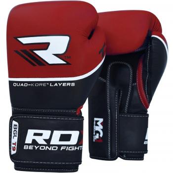 RDX piel de vacuno Quad de KORE Pro T9 Boxeo, todo el año, unisex, color rojo, tamaño 340 g