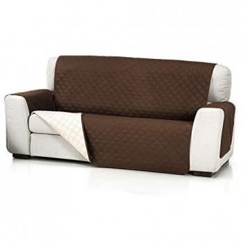Funda Cubre Sofá Acolchado Reversible Marrón 1 Plaza 55 cm - Belmarti