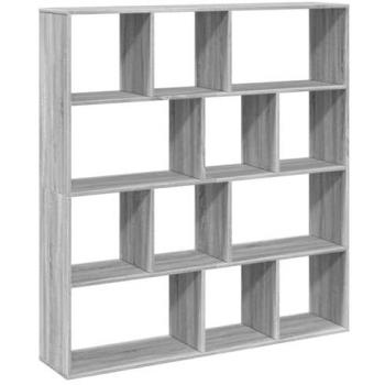 Estantería de madera de ingeniería gris Sonoma 132x29x141,5 cm