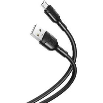XO Cable de Carga y Transmisión de Datos - Longitud 1m - Conector Micro USB - Silicona Suave y Duradera - Alta Velocidad 5V, 2.1A - Color Negro