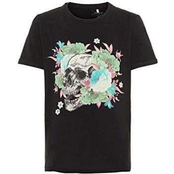 NAME IT Camiseta Manga Corta NIÑO FOLKE - 122-128, Negro