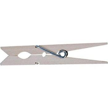 MSV 36 Pinzas DE Madera para Ropa, Blanco, 33 cm, Unidades