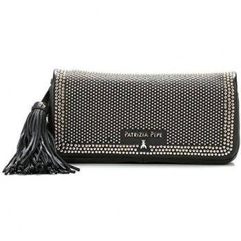 Patrizia Pepe Ceremony Studs Clutch Borsa de mano piel 27 cm Black