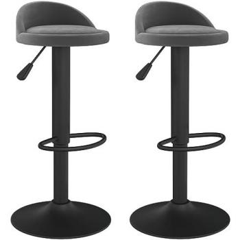 Taburetes de cocina 2 unidades terciopelo gris oscuro