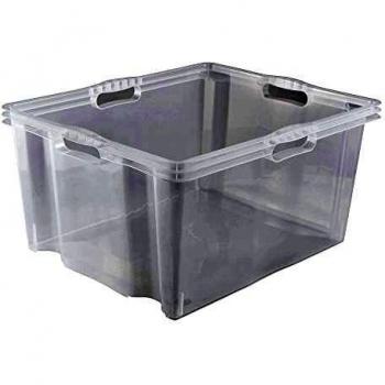 Caja de Almacenaje Transparente con Asas Integradas - Tamaño XXL - 44 L
