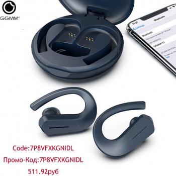 Auriculares Inalámbricos Deportivos GGMM T1 TWS Bluetooth 5.0 HiFi con Gancho de Oído, Micrófono HD e Impermeabilidad IPX7, Soporte de 36 Horas