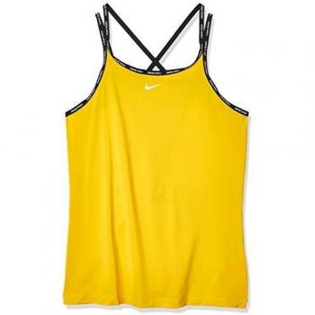 NIKE W NP CLN Elastika Tank SP para Mujer, S, Speed Yellow/Metallic Silver