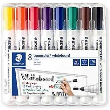 Staedtler 351 WP8 2 mm Lumocolor Bullet Tip Whiteboard Marker - Assorted Colours