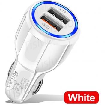 Cargador de coche rápido 3.1A con pantalla LED para iPhone, Xiaomi, Samsung y Huawei