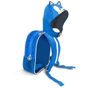 Mochila con capucha Sonic the Hedgehog, 31 cm, Producto Oficial, Ideal para Regalos, Karactermania, Color Azul, Capacidad 8.5 L