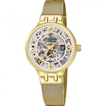 Reloj Festina F20580/1 Automatic Skeleton de Acero Dorado para Mujer