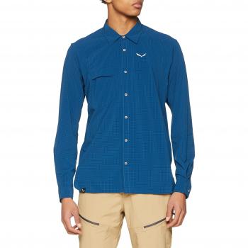 SALEWA puez minich Esquina Dry M L/S SRT Camisas, Hombre, PUEZ Minicheck Dry M L/S SRT, Poseidon