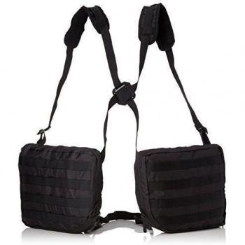 Ribz - Mochila tactical frontal Pack, Negro, 22 x 16 x 10 cm, 11,5 l)