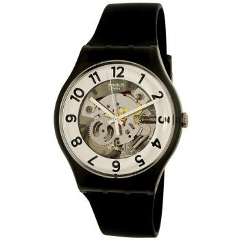 Swatch Men's Skeletor SUOB134 Black Rubber Swiss Quartz Dress Watch