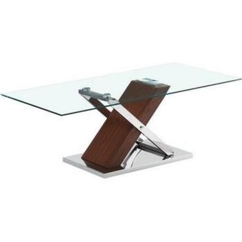 Mesa de Centro DKD Home Decor Plateado Marrón Acero Marrón oscuro 120 x 60 x 42 cm Madera MDF