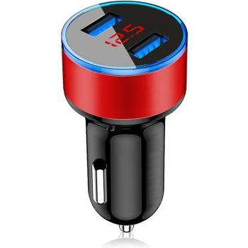 Cargador de coche Universal 5V 3.1A con pantalla LED y doble USB para teléfonos Xiaomi, Samsung S8, iPhone 6, 7, 8 y tabletas