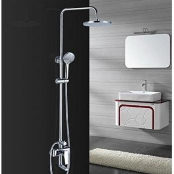 SUN-Latón Combo Cuarto de baño de lujo lluvia mezclador de la ducha, cromo pulido-Disfrute de una ducha tonificante Spa-como