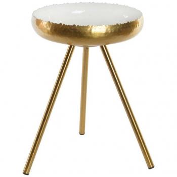 Mesa auxiliar aluminio 43 x 43 x 61 lacado blanco