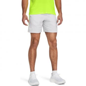 Short de hombre Under Armour Launch 18 cm blanco amarillo neón