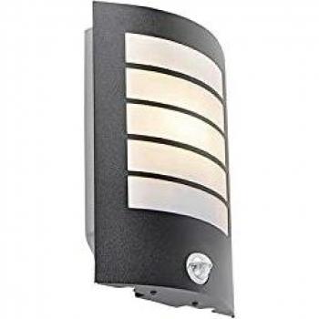 Aplique de exterior negro IP44 con sensor de movimiento Miro