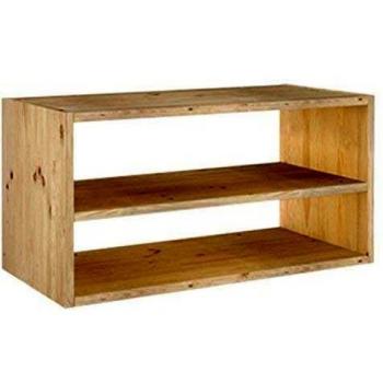 Europe & Nature DMC2TV99 ASTIGARRAGA DMC2TV99-Estantería Modular 2 Cubos Horizontal con baldas intermediarias Serie Dinamic Fondo 33 cm Pino Macizo, Madera, Beige, 36,200000000000003 x 33 x 70,8 cm