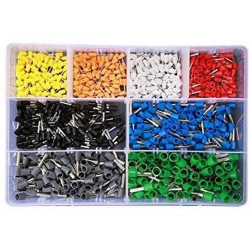 OocciShopp Terminales, 800 Piezas Kits de terminales Surtido Ve Terminales tubulares Terminales de Conector de Cable de crimpado Aislado Terminales de crimpado eléctrico