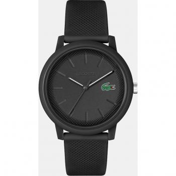 Reloj Unisex Lacoste 12.12 de Cuarzo con Correa de Silicona Negra y Cristal Mineral